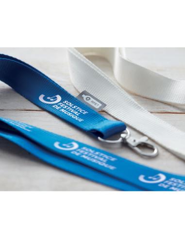Lanyard de RPET Surabaya con mosquetón metálico y cierre de seguridad PERSONALIZABLE