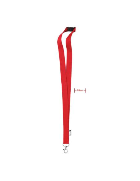 Lanyard de RPET Surabaya con mosquetón metálico y cierre de seguridad PERSONALIZABLE