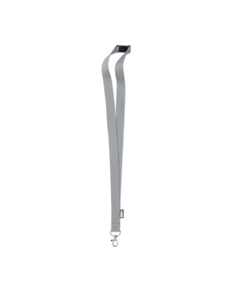 Lanyard de RPET Surabaya con mosquetón metálico y cierre de seguridad PERSONALIZABLE