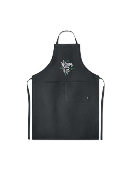 Delantal ajustable de cáñamo Banjul 200g/m2 con bolsillos PERSONALIZABLE