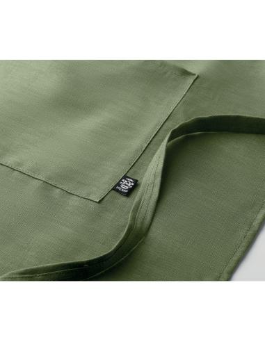 Delantal ajustable de cáñamo Banjul 200g/m2 con bolsillos PERSONALIZABLE