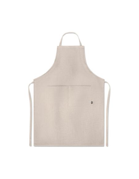 Delantal ajustable de cáñamo Banjul 200g/m2 con bolsillos PERSONALIZABLE