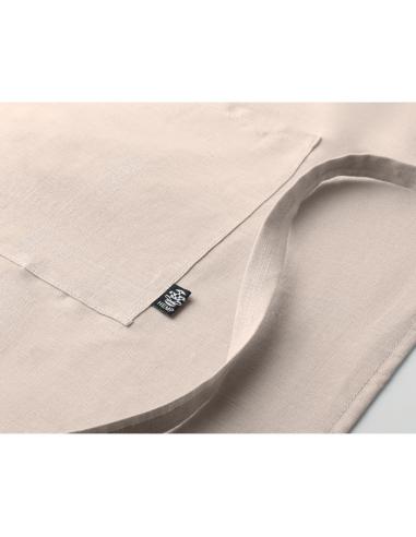 Delantal ajustable de cáñamo Banjul 200g/m2 con bolsillos PERSONALIZABLE