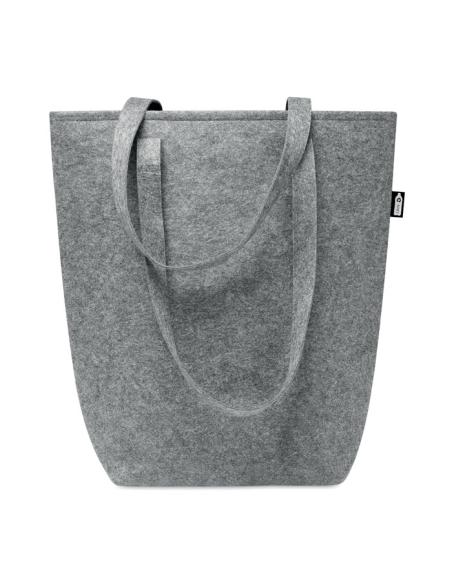 Bolsa de fieltro obtenido de botellas recicladas Nice con asas largas y fuelle PERSONALIZABLE