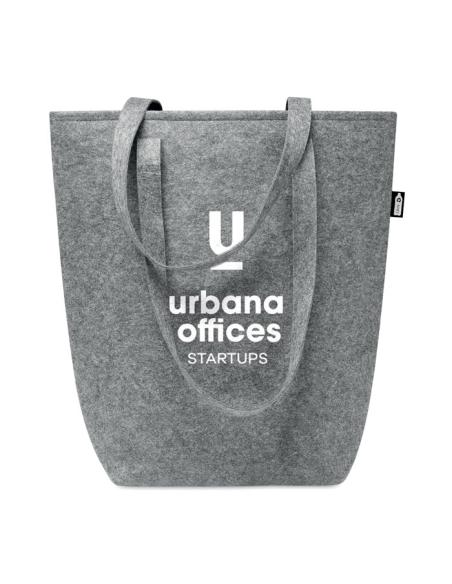 Bolsa de fieltro obtenido de botellas recicladas Nice con asas largas y fuelle PERSONALIZABLE