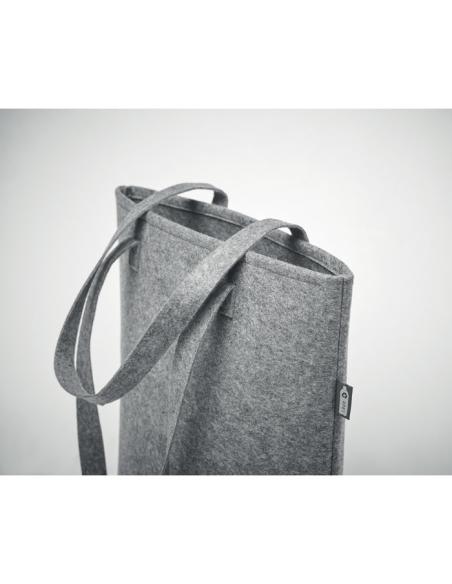 Bolsa de fieltro obtenido de botellas recicladas Nice con asas largas y fuelle PERSONALIZABLE