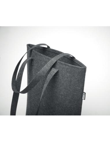 Bolsa de fieltro obtenido de botellas recicladas Nice con asas largas y fuelle PERSONALIZABLE