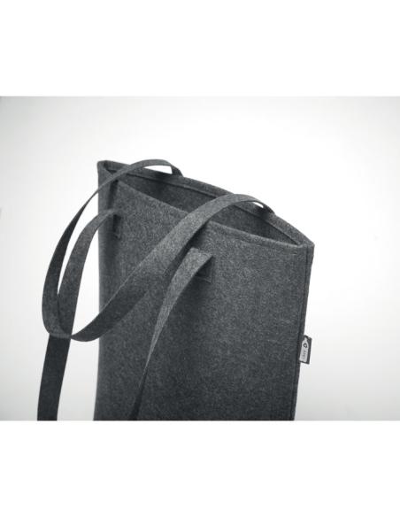 Bolsa de fieltro obtenido de botellas recicladas Nice con asas largas y fuelle PERSONALIZABLE