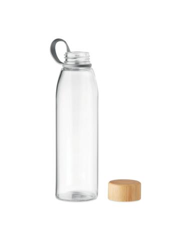 Botella de cristal con tapa de bambú Daruvar sin BPA 500ml PERSONALIZABLE