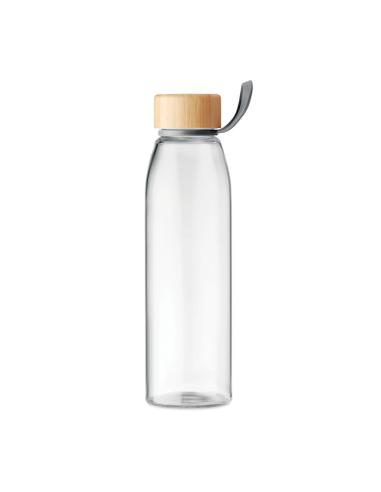 Botella de cristal con tapa de bambú Daruvar sin BPA 500ml PERSONALIZABLE