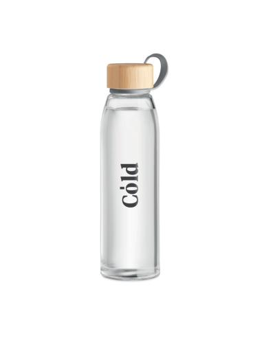 Botella de cristal con tapa de bambú Daruvar sin BPA 500ml PERSONALIZABLE