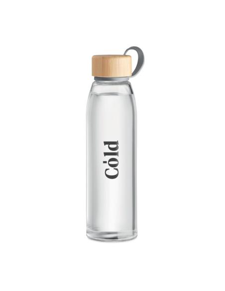 Botella de cristal con tapa de bambú Daruvar sin BPA 500ml PERSONALIZABLE