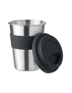 Vaso de acero inoxidable Lisbon con tapa y banda de silicona sin BPA 350ml PERSONALIZABLE 2