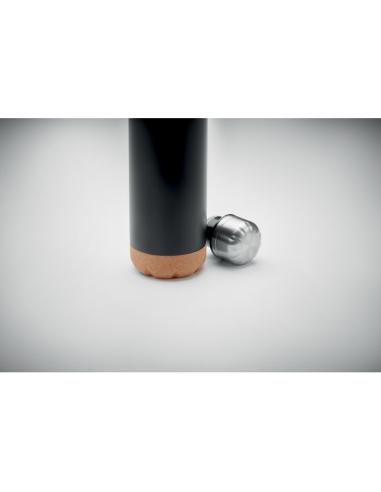 Botella agua de acero inoxidable Geelong doble capa con base de corcho sin BPA 600ml PERSONALIZABLE