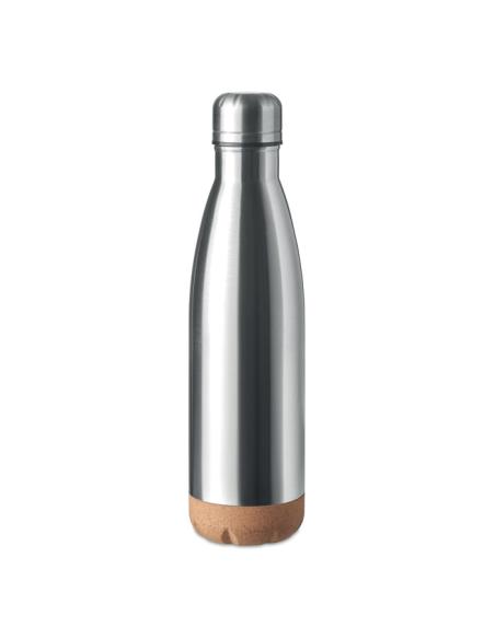 Botella agua de acero inoxidable Geelong doble capa con base de corcho sin BPA 600ml PERSONALIZABLE