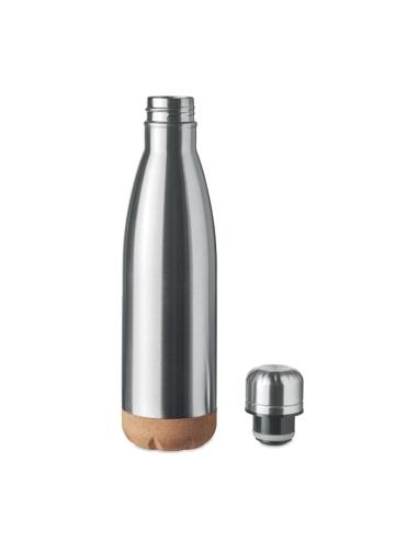 Botella agua de acero inoxidable Geelong doble capa con base de corcho sin BPA 600ml PERSONALIZABLE