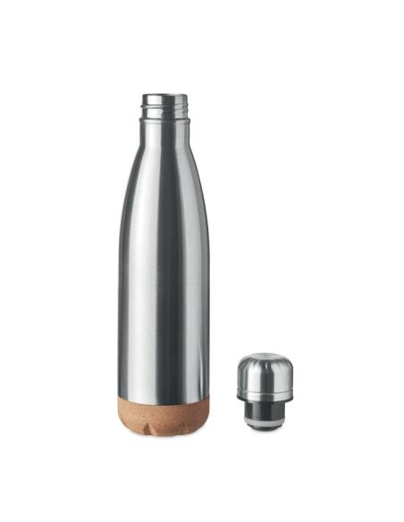 Botella agua de acero inoxidable Geelong doble capa con base de corcho sin BPA 600ml PERSONALIZABLE