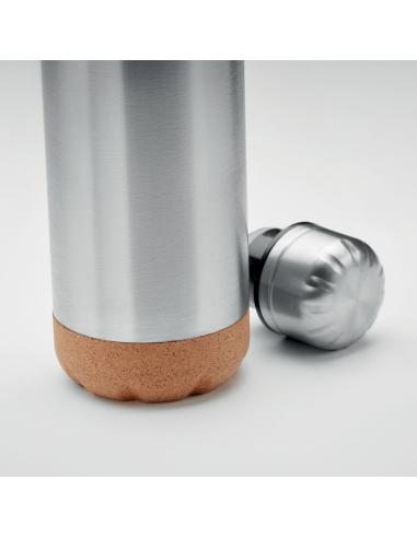 Botella agua de acero inoxidable Geelong doble capa con base de corcho sin BPA 600ml PERSONALIZABLE
