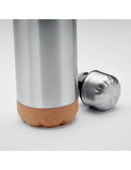 Botella agua de acero inoxidable Geelong doble capa con base de corcho sin BPA 600ml PERSONALIZABLE