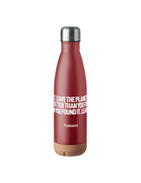 Botella agua de acero inoxidable Geelong doble capa con base de corcho sin BPA 600ml PERSONALIZABLE