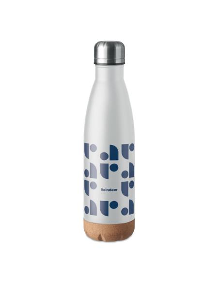 Botella agua de acero inoxidable Geelong doble capa con base de corcho sin BPA 600ml PERSONALIZABLE