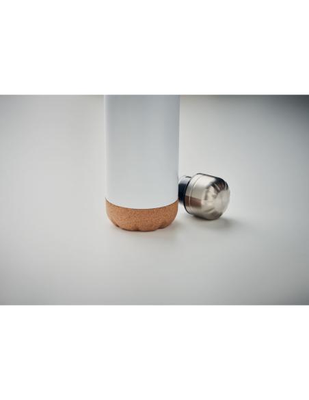 Botella agua de acero inoxidable Geelong doble capa con base de corcho sin BPA 600ml PERSONALIZABLE
