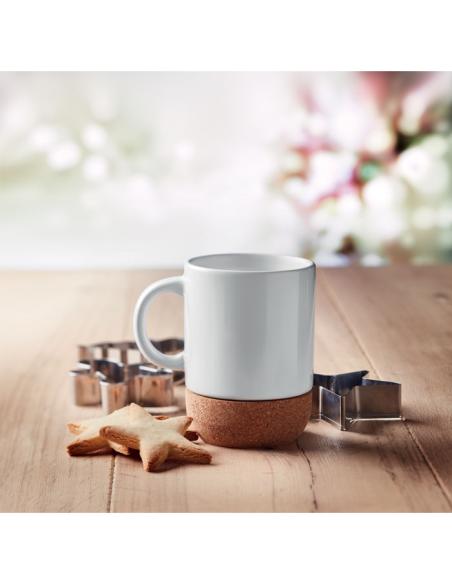 Taza cerámica Macedonia especial sublimación con base de corcho 300ml PERSONALIZABLE