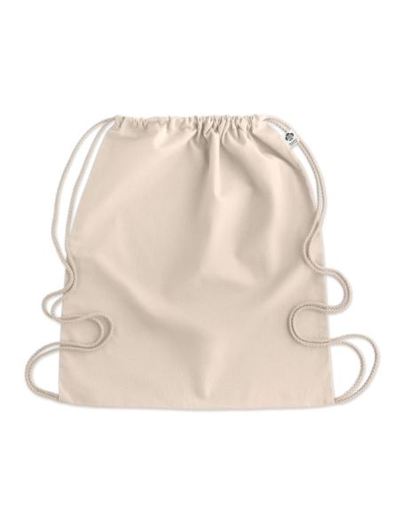 Bolsa de tela Katowice algodón orgánico con cuerdas 140g/m2 natur PERSONALIZABLE