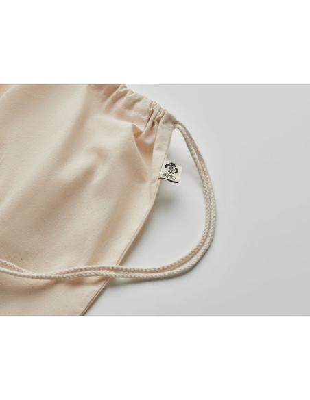 Bolsa de tela Katowice algodón orgánico con cuerdas 140g/m2 natur PERSONALIZABLE