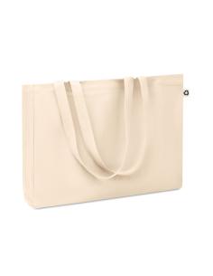 Bolsa de canvas reciclado con fuelle Dubbo 280g/m2 natur PERSONALIZABLE