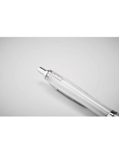 Bolígrafo reutilizable automático de RPET Ingolstadt con pulsador y clip metálicos PERSONALIZABLE