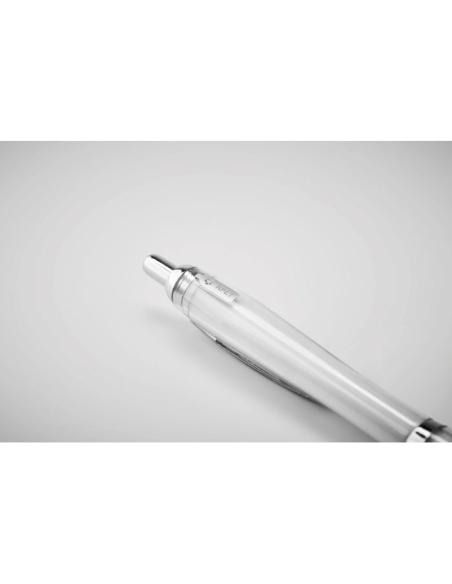 Bolígrafo reutilizable automático de RPET Ingolstadt con pulsador y clip metálicos PERSONALIZABLE