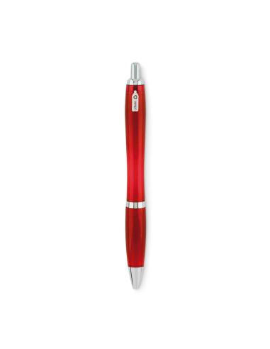 Bolígrafo reutilizable automático de RPET Ingolstadt con pulsador y clip metálicos PERSONALIZABLE