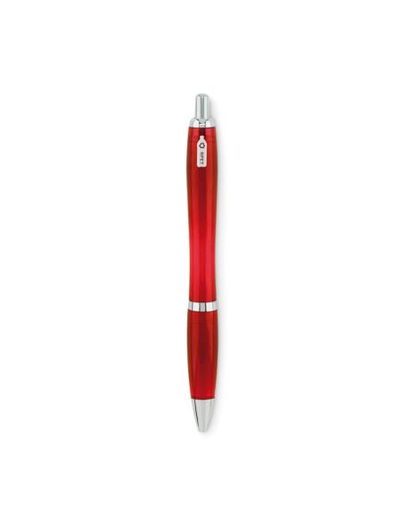 Bolígrafo reutilizable automático de RPET Ingolstadt con pulsador y clip metálicos PERSONALIZABLE