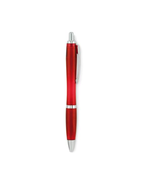 Bolígrafo reutilizable automático de RPET Ingolstadt con pulsador y clip metálicos PERSONALIZABLE