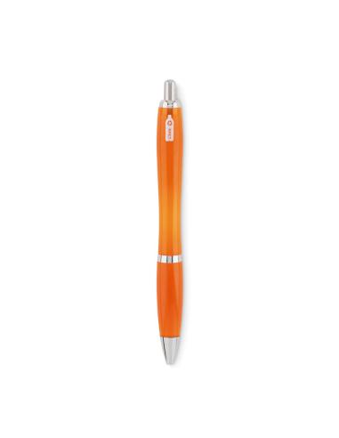 Bolígrafo reutilizable automático de RPET Ingolstadt con pulsador y clip metálicos PERSONALIZABLE