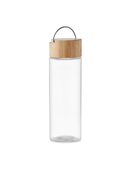 Botella de cristal Luxor con tapa de bambú sin BPA 500ml PERSONALIZABLE