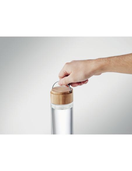Botella de cristal Luxor con tapa de bambú sin BPA 500ml PERSONALIZABLE