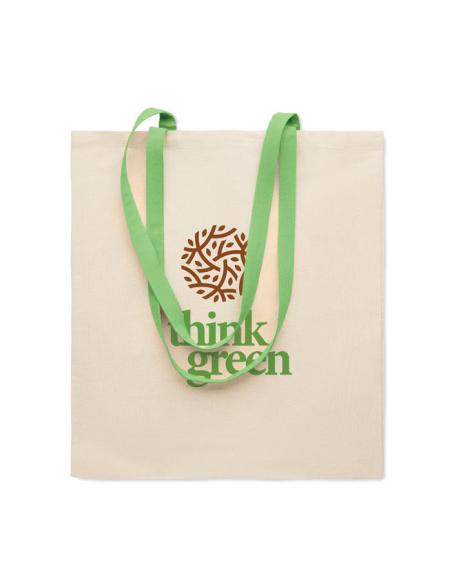 Bolsa Parla de algodón 140g/m2 asas de colores PERSONALIZABLE