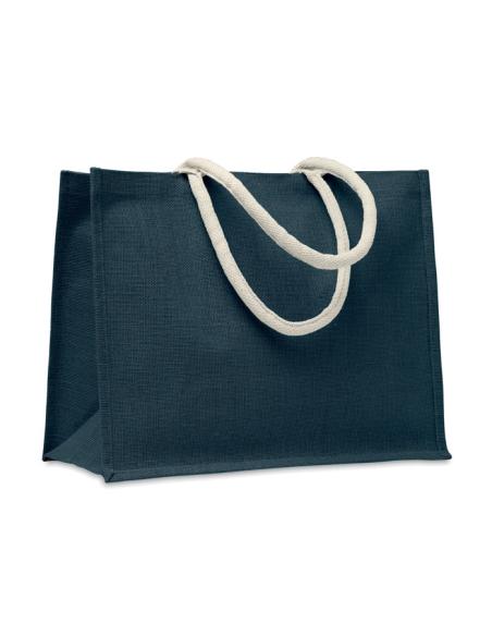 Bolsa de yute laminado Koblenz con fuelle y asas de algodón colores PERSONALIZABLE