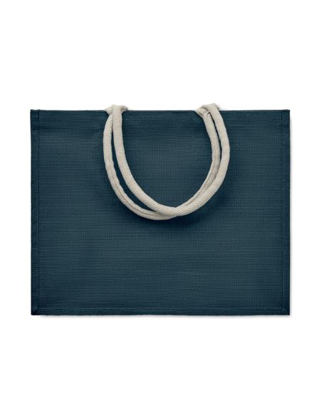 Bolsa de yute laminado Koblenz con fuelle y asas de algodón colores PERSONALIZABLE