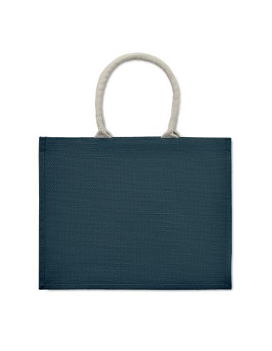 Bolsa de yute laminado Koblenz con fuelle y asas de algodón colores PERSONALIZABLE
