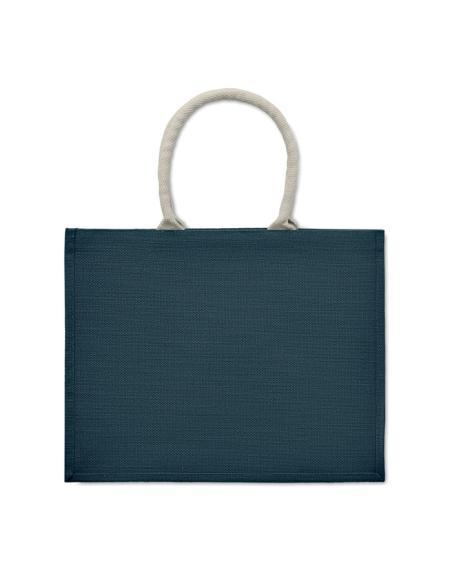 Bolsa de yute laminado Koblenz con fuelle y asas de algodón colores PERSONALIZABLE