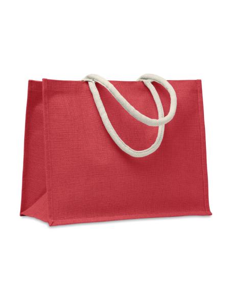 Bolsa de yute laminado Koblenz con fuelle y asas de algodón colores PERSONALIZABLE