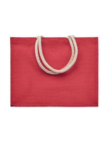 Bolsa de yute laminado Koblenz con fuelle y asas de algodón colores PERSONALIZABLE