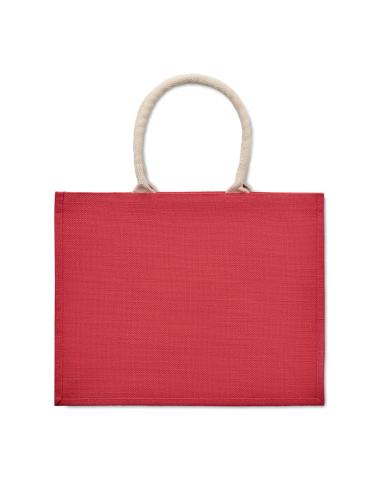Bolsa de yute laminado Koblenz con fuelle y asas de algodón colores PERSONALIZABLE