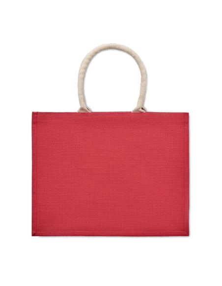 Bolsa de yute laminado Koblenz con fuelle y asas de algodón colores PERSONALIZABLE
