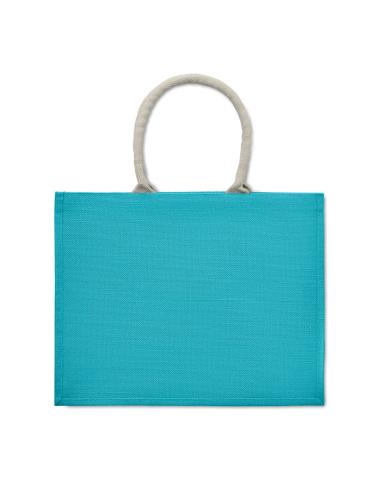Bolsa de yute laminado Koblenz con fuelle y asas de algodón colores PERSONALIZABLE