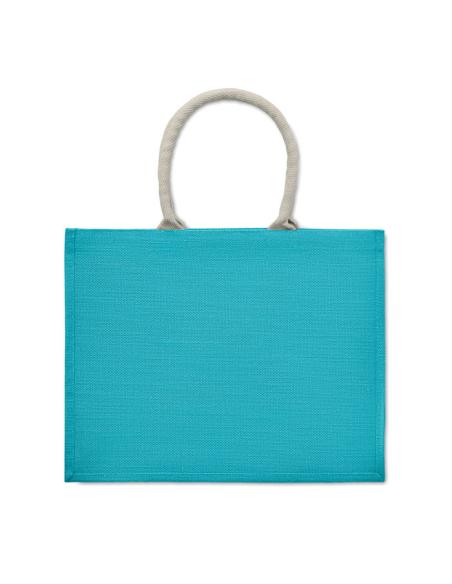 Bolsa de yute laminado Koblenz con fuelle y asas de algodón colores PERSONALIZABLE