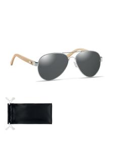 Gafas de sol Jartum con patillas de bambú y lentes espejo con marco metálico PERSONALIZABLE
